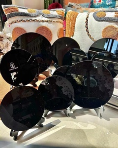 Venta a granel obsidiana negra natural espejo mágico cristales curativos artesanías de piedra semipreciosa para la decoración del hogar - Product Image 1