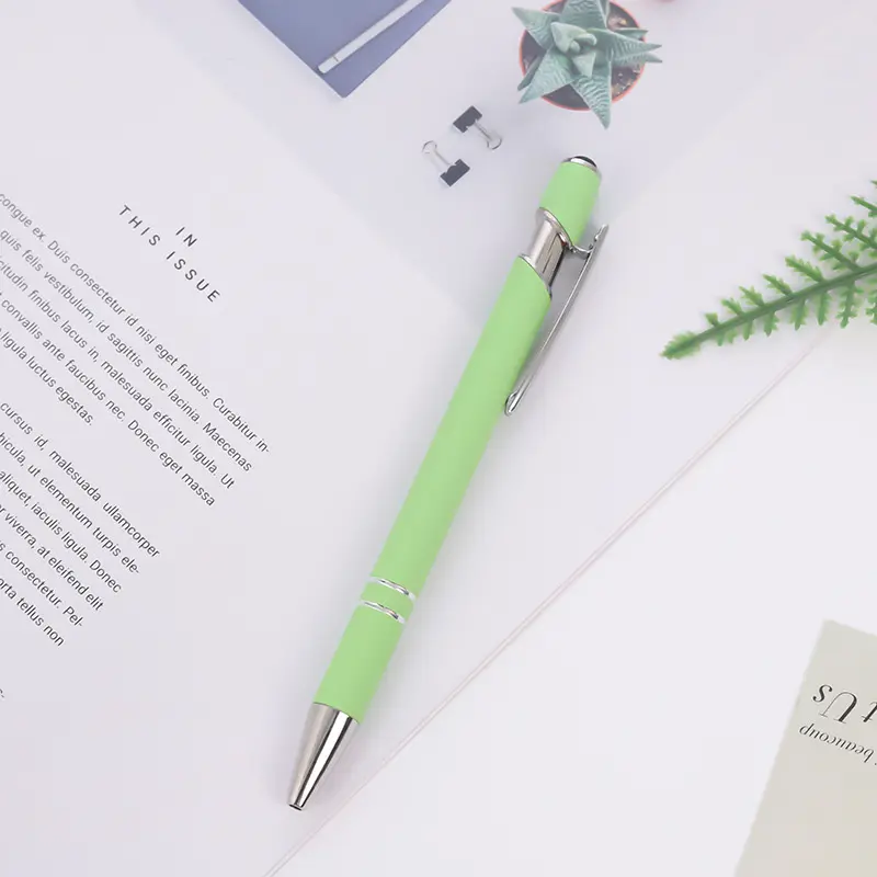 Promotional Cheapest Aluminum Ballpoint Stylus Pen With Soft Rubber Touch Screens Cheap Custom Logo Ball Pen For Mobile