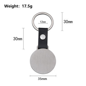 新上市定制圆形不锈钢皮革钥匙扣支持激光打标 - Product Image 2