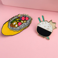 Épingles en émail personnalisées en forme de nourriture, colorées, pour restaurants (pain, pizza, serpent, beignet)