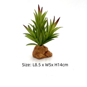 Plante artificielle de lotus en <span class=keywords><strong>pierre</strong></span> rouge <span class=keywords><strong>pour</strong></span> la décoration d'aquariums et de terrariums avec base - Product Image 4