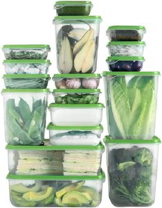 17pcs Leakproof Stackable Kitchen Containers Airtight Plastic Food <b>Storage</b> Container with Lids for Meat Fruit <b>Vegetables</b> <b>Storage</b> - Product Image 4