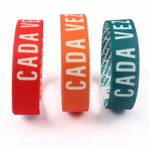 Bracelet élastique en tissu polyester tissé personnalisé pour le sport, à prix abordable - Product Image 2