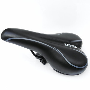 Sillín de bicicleta YINATTE, negro y gris, cómodo asiento para bicicleta de montaña, unisex, para adultos, para todas las estaciones - Product Image 2
