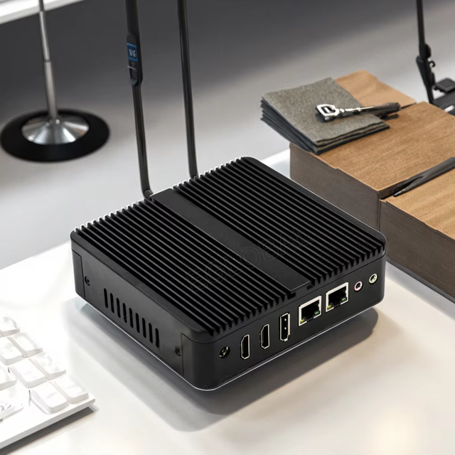 New Fanless Mini PC Alder Lake N100 Quad Core Dual LAN 32GB DDR4 RAM 1TB SSD Win10 2*COM 2*HD+DP Triple 4K Display Industrial