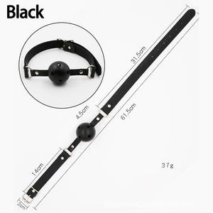 BDSM, sangle <span class=keywords><strong>en</strong></span> PVC réglable, bâillon à boule respirant, bâillon noir pour la bouche, jouet de bondage pour adultes, <span class=keywords><strong>jeu</strong></span> de rôle dominant et soumis - Product Image 4