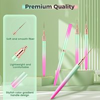Stylo de précision pour nail art, outil de peinture détaillée, tube métallique à effet dégradé, pinceau fin pour nail art, arc-en-ciel 9/15/20/25mm