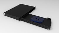 Panel Patch Fiber Optik ODF 1U Swing 24 Port 2 LGX Adapter Plate Cassette Modules Pengelolaan Kabel Rak Putar Fiber Enclosure