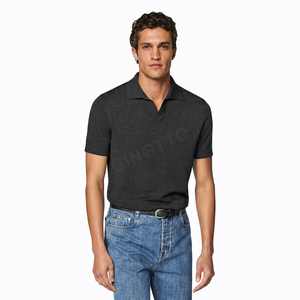 En stock – Nouveaux polos décontractés <span class=keywords><strong>sans</strong></span> boutons à manches courtes pour hommes, personnalisables avec logo, vente en gros en vrac pour l'été - Product Image 5
