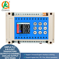 Oshangming Plc Transistor 8 Entrada 8 Salida 2 Salida analógica con 485 Modbus RTU 0-10V Interruptor PLC módulo para invernadero