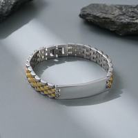 Bracelet simple incurvé en acier inoxydable pour homme, peut être gravé