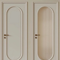 Porte en bois massif pré-montée Senger French en chêne blanc, étanche, avec insert en verre simple, pour maisons, chambres et bureaux