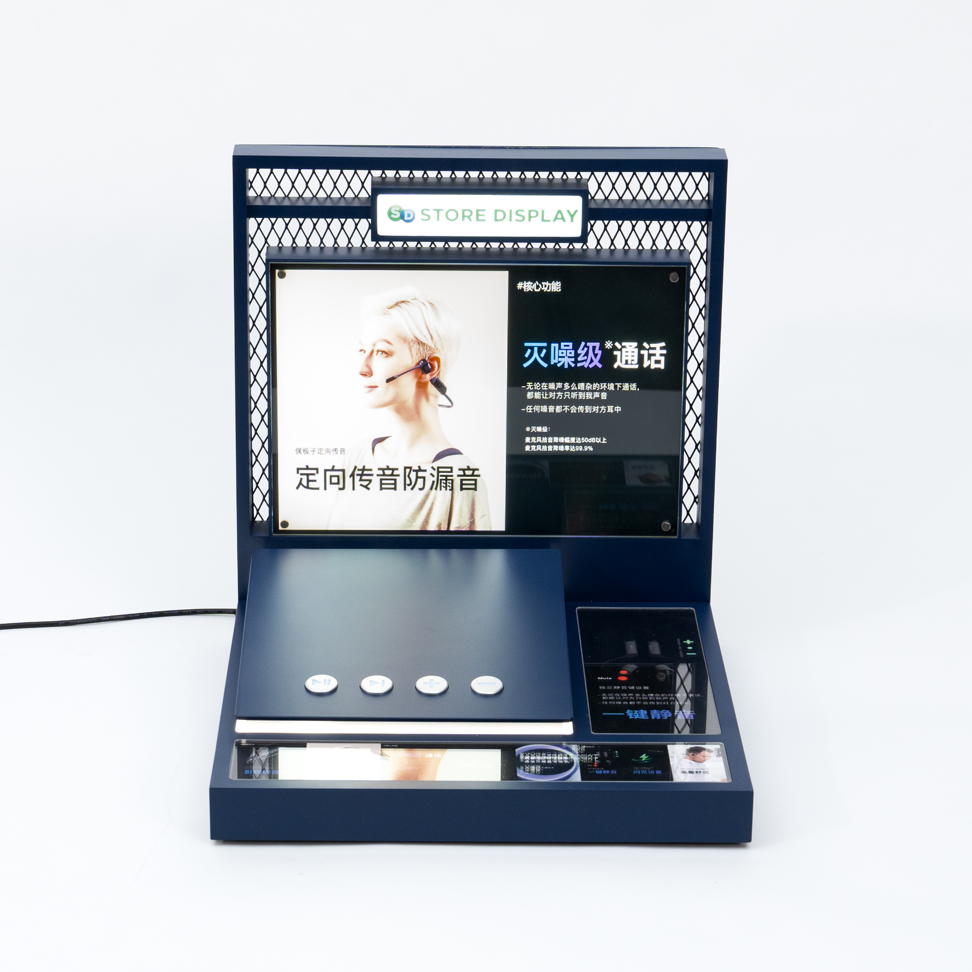 Customized Double-Sided Light Duty Acrylic Countertop Display Stands with LCD Screens for Electronic Products for Supermarkets — view 3