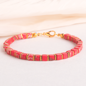 Bracelet pour homme en <span class=keywords><strong>jade</strong></span> <span class=keywords><strong>impérial</strong></span> rouge, inspiré des créateurs vintage, avec perles de pierre attirant l'argent, porte-bonheur, bracelet pour femme Kora - Product Image 5