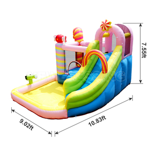 Castillo Inflable Pequeño y Divertido Happy Candy con Tobogán de Agua y Casa de Brinco para Niños, Regalo NB-93030 Happy - Product Image 6