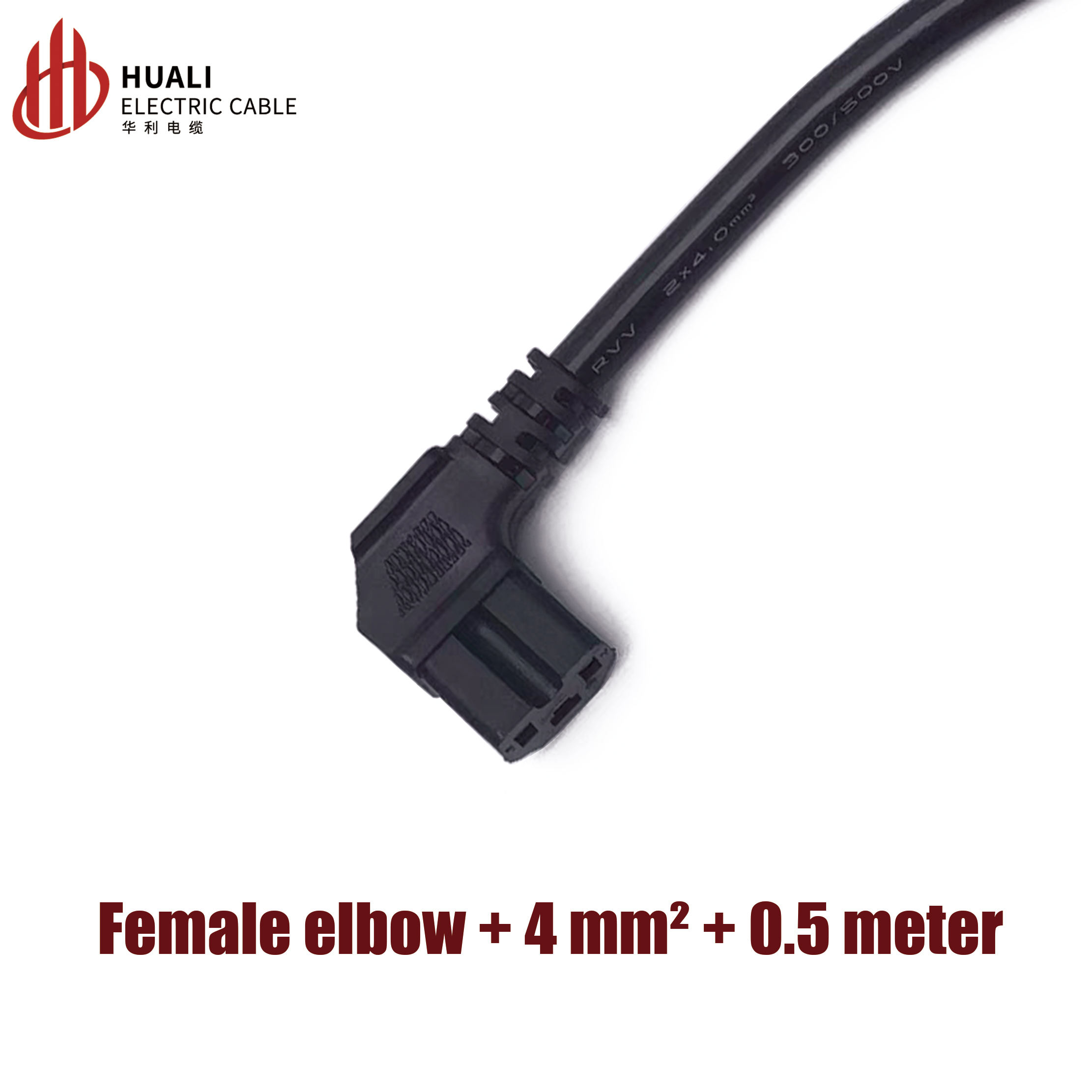 Codo hembra triangular + 4 mm&sup2; + 0,5 metros