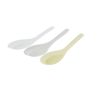 Cuchara desechable de plástico para llevar, cuchara amarilla pequeña para sopa, cuchara comercial gruesa para postre - Product Image 2