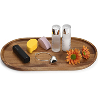 Plateau de service ovale en bois de haute qualité personnalisé Plateau à parfum pour la salle de bain et la commode