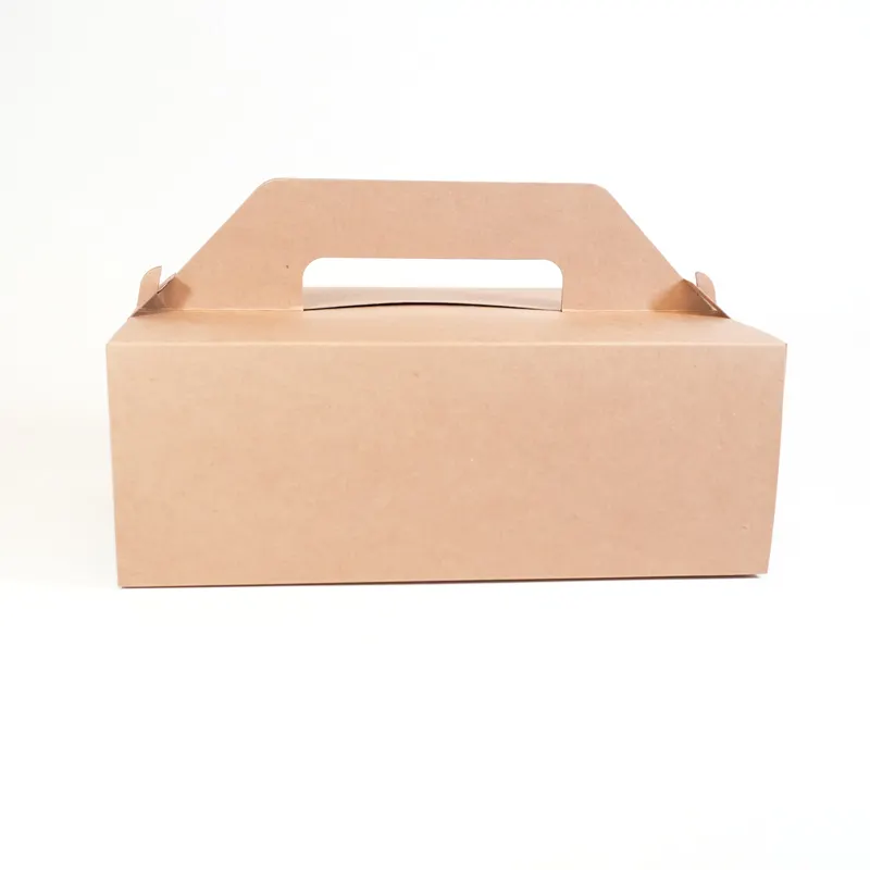 Mousse box with skylight handle no printing cake box Kraft paper cake lifting box set