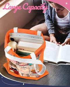 Bolsas de lona de algodón orgánico con asa larga doble grande con Lindo bolso de mano compras de comestibles bolso reutilizable de hombro - Product Image 4