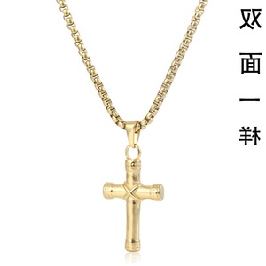 yunnique <b>Cross</b> Pendant Necklace Gold Zinc Alloy 60cm <b>Chain</b> Geometric Design For Men Women Gift Fashion Jewelry - Product Image 4