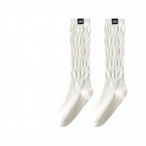 <span class=keywords><strong>Chaussettes</strong></span> mi-mollet texturées et moelleuses <span class=keywords><strong>de</strong></span> style français - Coton respirant ultra-doux et antidérapant pour la détente à la maison - Product Image 2