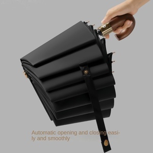 Wooden Curved Handle <b>Automatic</b> One-Button Open Business <b>Umbrella</b> with 10-Bone Design-Advertising Manufacturers Spot Wholesale - Product Image 2