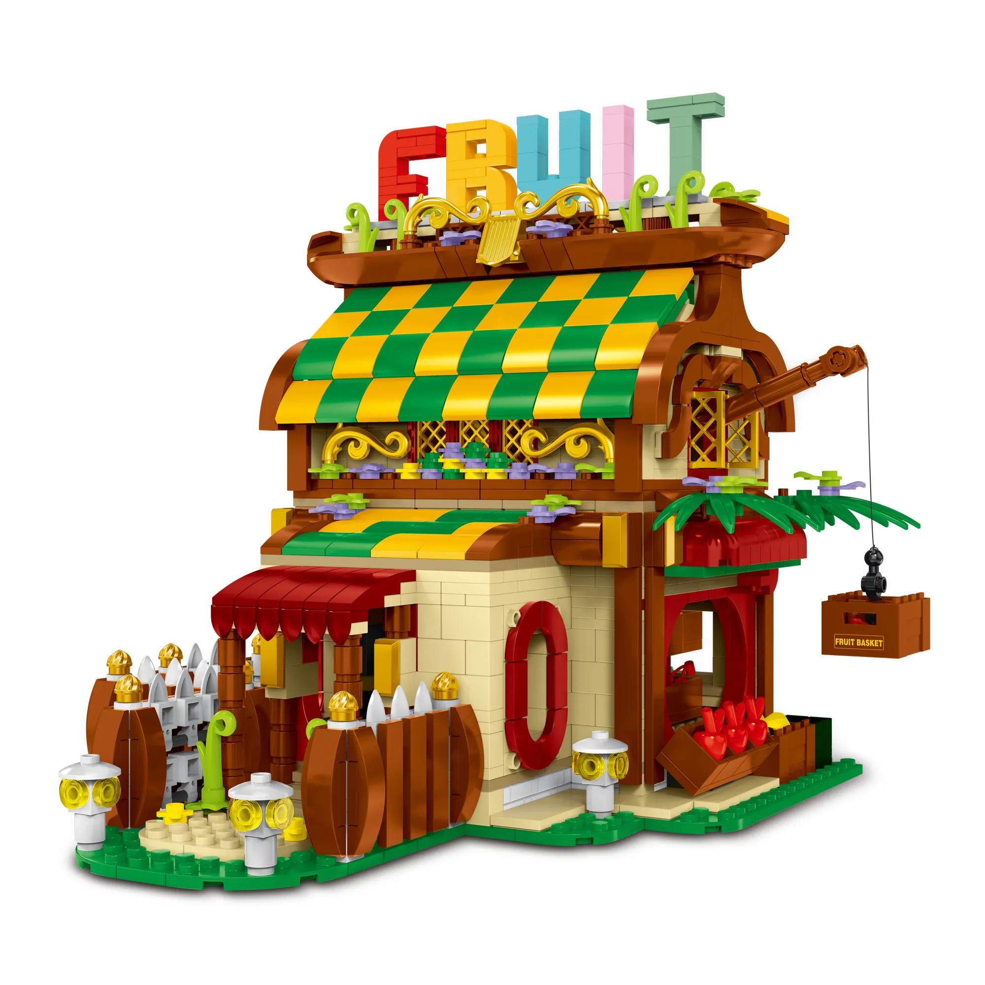 Mork 031052 Fruit House Épicerie Idées Toon City Street View Moc Building Blocks Briques Modèle Jouets