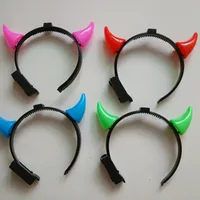 Fournitures promotionnelles pour événements HLC, ODM, accessoires de fête lumineux, cornes de diable 3D lumineuses, bandeaux lumineux pour Halloween avec impression de logo