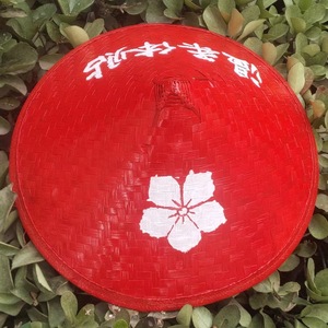 Logotipo chino oriental vietnamita paja sombrero de bambú negro - Product Image 3