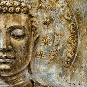 Artista di arte della parete di dimensioni personalizzate all'ingrosso 100% pittura a olio di Buddha dipinta a mano pura su tela - Product Image 3