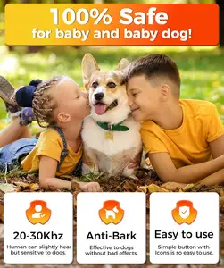 Nouveauté Répulsif ultrasonique rechargeable pour chiens, anti-aboiement, anti-aboiement, en plastique, pour les chiens