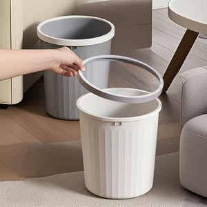 Large Capacity Household Trash Can Cylindrical Indoor Waste Bin For Living Room Kitchen Bedroom Bathroom Office Dormitory - Product Image 1