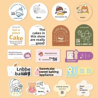 Autocollants de marque à code QR, étiquettes logo autocollantes imperméables, autocollants en papier couché sur mesure pour l'alimentation, la boulangerie, le thé au lait