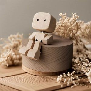 Wholesale Factory Modern Solid Wood Shaking Leg Robot <b>Car</b> <b>Ornament</b> Wooden Doll Decoration - Product Image 1