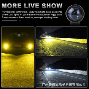 ไฟตัดหมอก LED สำหรับรถยนต์ QIDEWIN ขนาด 2.0 นิ้ว 8000 ลูเมน 55 วัตต์ ไฟสูง-ต่ำในตัว - Product Image 4
