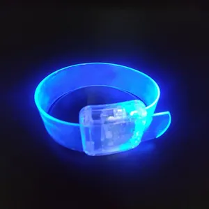 Transparent PU Led Bracelet Light Up Toys New Year Eve RGB Color Lighting Led Wristbands