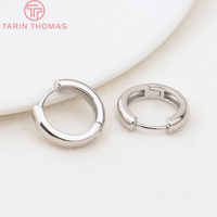 Vente en gros de boucles d'oreilles rondes classiques plaquées or 24 carats, fermoirs de haute qualité pour la fabrication de bijoux DIY