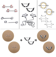 Cache-tétons en silicone populaires avec piercing, cache-tétons réutilisables en silicone, cache-tétons en silicone réutilisables