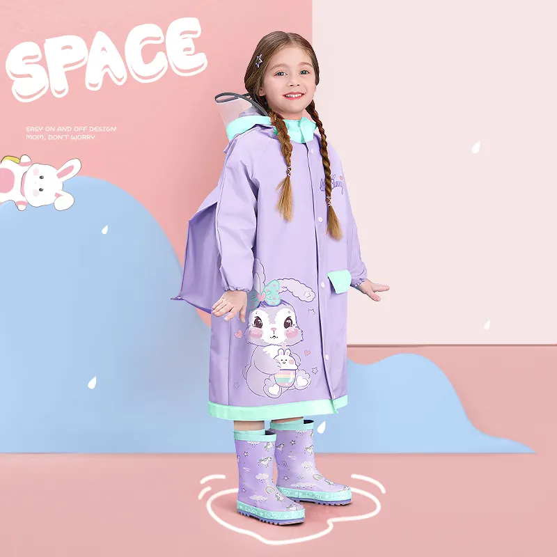 Venta caliente temporada de lluvias a la venta EVA impermeable para niños lluvioso creativo personalizado encantador niñas largo duradero