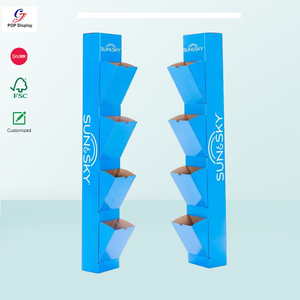 Recyclable Material Modern Style Custom Size Cardboard Power Wing <strong>Display</strong> Retail Paper <strong>Sidekick</strong> <strong>Display</strong> <strong>Hanging</strong> Products at Wall - Product Image 2