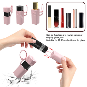 Étui à rouge à lèvres en silicone écologique portable, trousse de maquillage imperméable de voyage, logo personnalisé, étui à rouge à lèvres coloré - Product Image 5