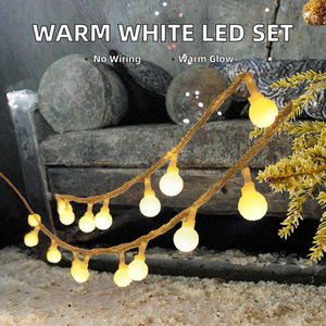 IP44 Warm White Mini Globe Ball String <b>Lights</b> <b>Battery</b> Operated 10/20LEDs for Indoor Home Party and Christmas Decor Tree Decor - Product Image 3