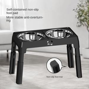 Mangkuk pemberi makan anjing berpola polos, mangkuk hewan peliharaan besar ramah lingkungan bahan baja tahan karat antibenturan untuk saudara anjing besar plastik - Product Image 3