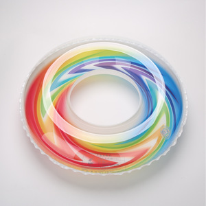 ห่วงยางว่ายน้ำรูปทรงสายรุ้งแบบเป่าลม Qicaibei  แบบหนาพิเศษ สำหรับผู้ใหญ่และเด็ก - Product Image 1