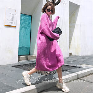 Pullover oversize alla moda stile coreano invernale maglione lungo lavorato a maglia Casual maglione ampio <span class=keywords><strong>taglie</strong></span> <span class=keywords><strong>forti</strong></span> abiti da <span class=keywords><strong>donna</strong></span> - Product Image 1