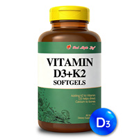 Flourisher 5000 UI Vitamine D3 K2 MK7 Gélules végétaliennes pour adultes - Antioxydant efficace pour l'éclat de la peau, 60 unités