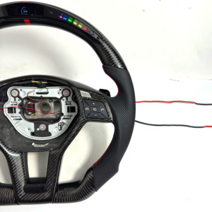 Volant en cuir personnalisé avec LED et fibre de carbone pour Mercedes pour W204 C63 C43 W212 C180 C200 C260 C300 E300 - Product Image 4