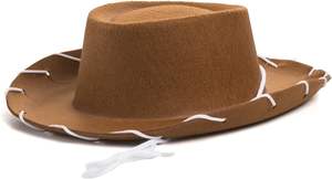 Chapeau de cow-boy vintage en bois SOLPOP, décontracté, western, pour enfants, costume de fête, chapeau de cowgirl en feutre marron avec corde - Product Image 2