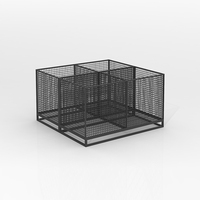 Caisse de rangement en treillis métallique à 4 compartiments sur mesure, panier de présentation en métal thermolaqué, plusieurs couleurs au choix